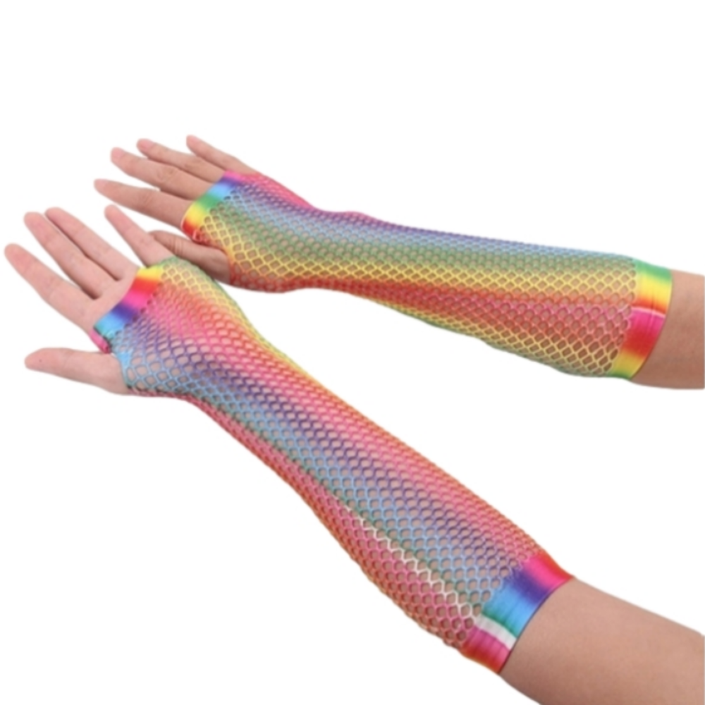🆕 Rainbow Net Gloves - Picture 2 of 2